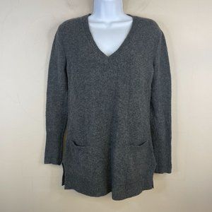 J Crew Alpaca Merino Wool Tunic Sweater XXS Gray Neutral Minimalist Quiet Luxury